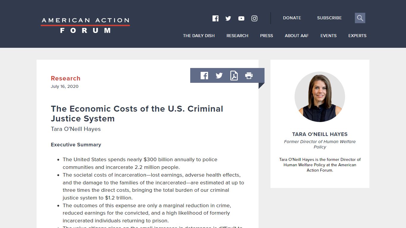 The Economic Costs of the U.S. Criminal Justice System - AAF